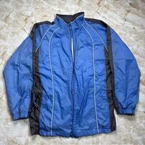 Vintage Y2K Wilson Windbreaker Jacket Mens Size Large Blue Lined Sports Full Zip